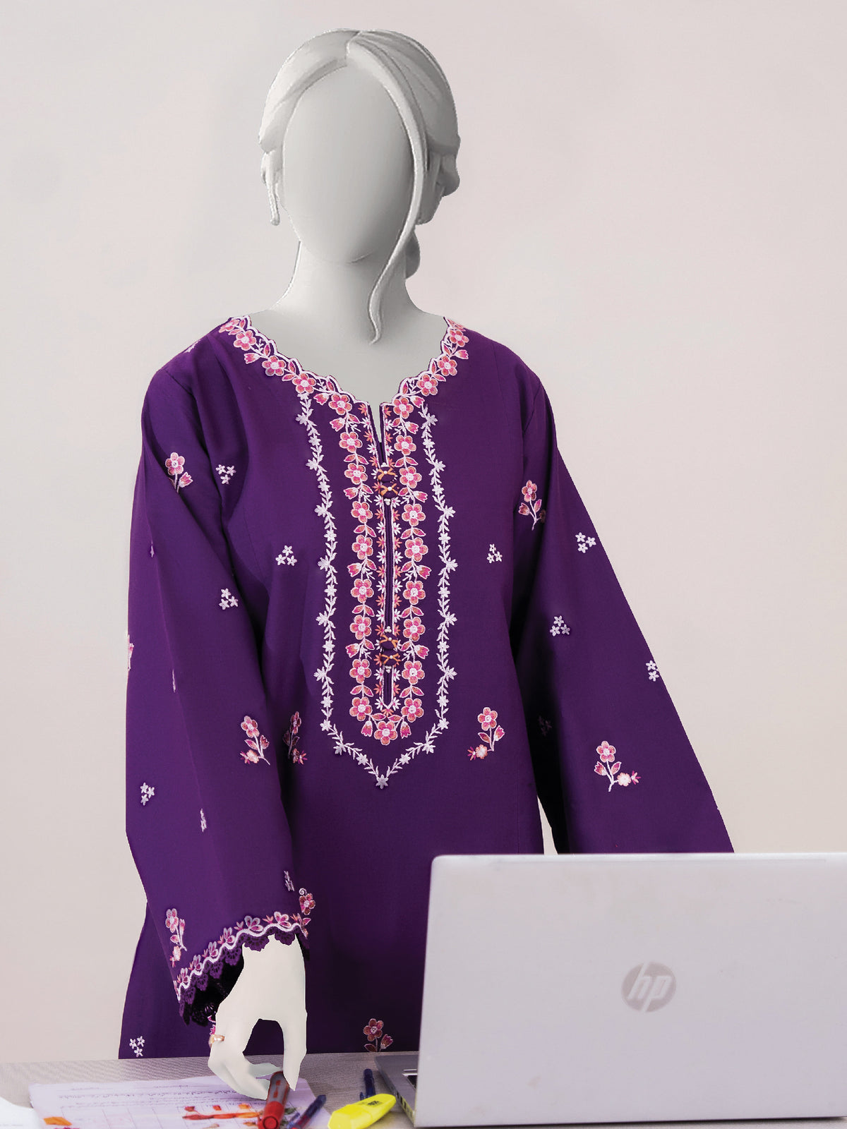 Embroidered Khaddar | Stitched