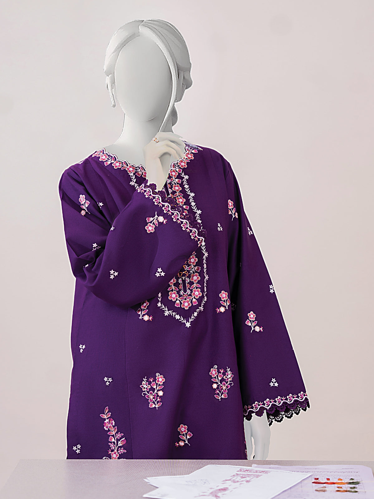 Embroidered Khaddar | Stitched