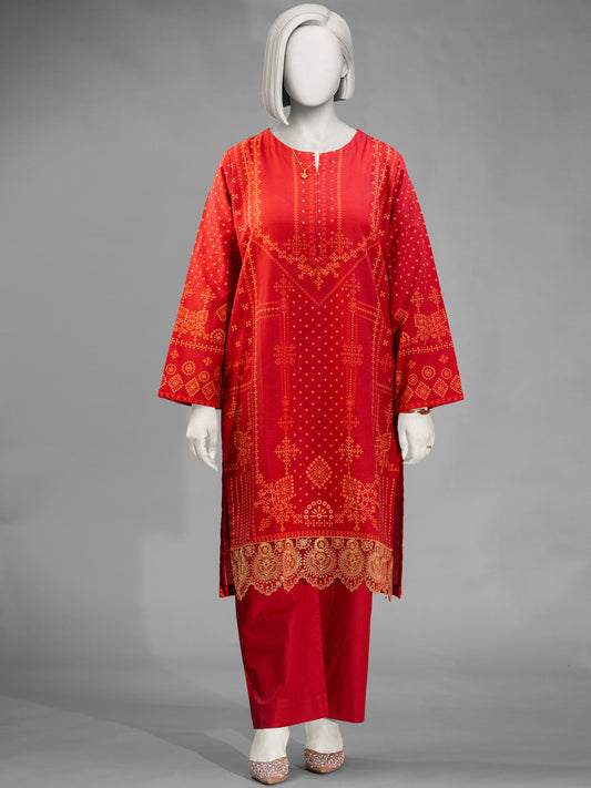 2-Piece Embroidered Khaddar Stitched