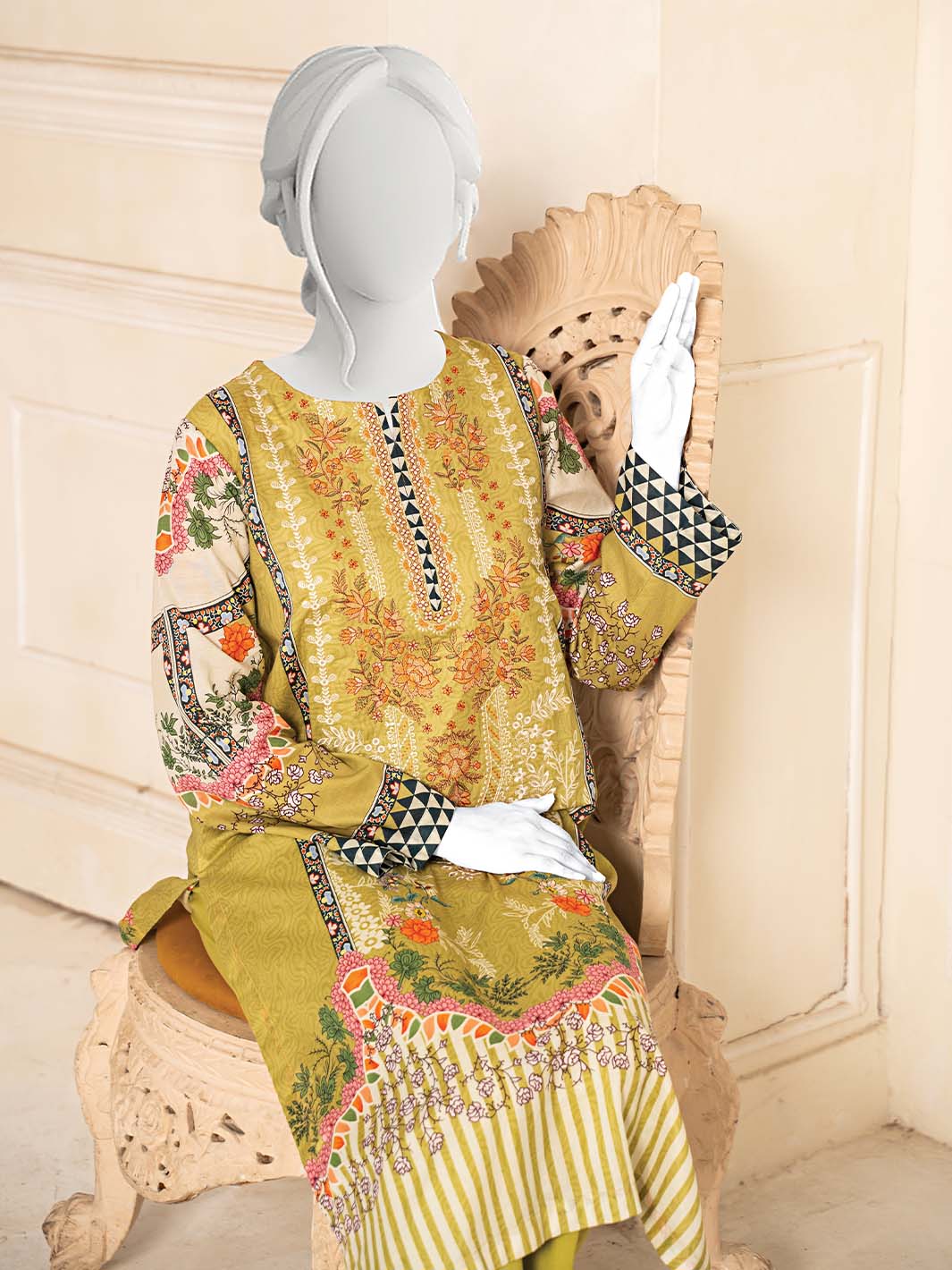 EMB/Printed Lawn 2PC Stitched