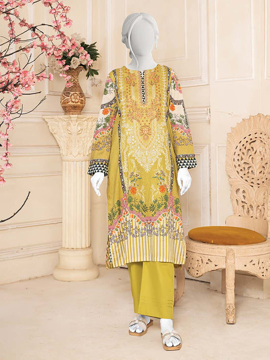 EMB/Printed Lawn 2PC Stitched
