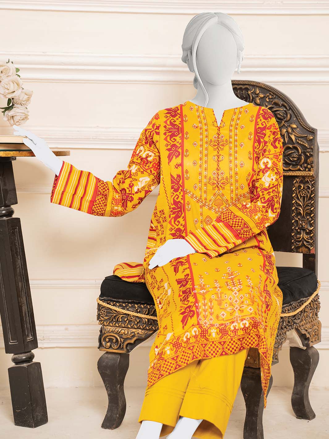EMB/Printed Lawn 2PC Stitched