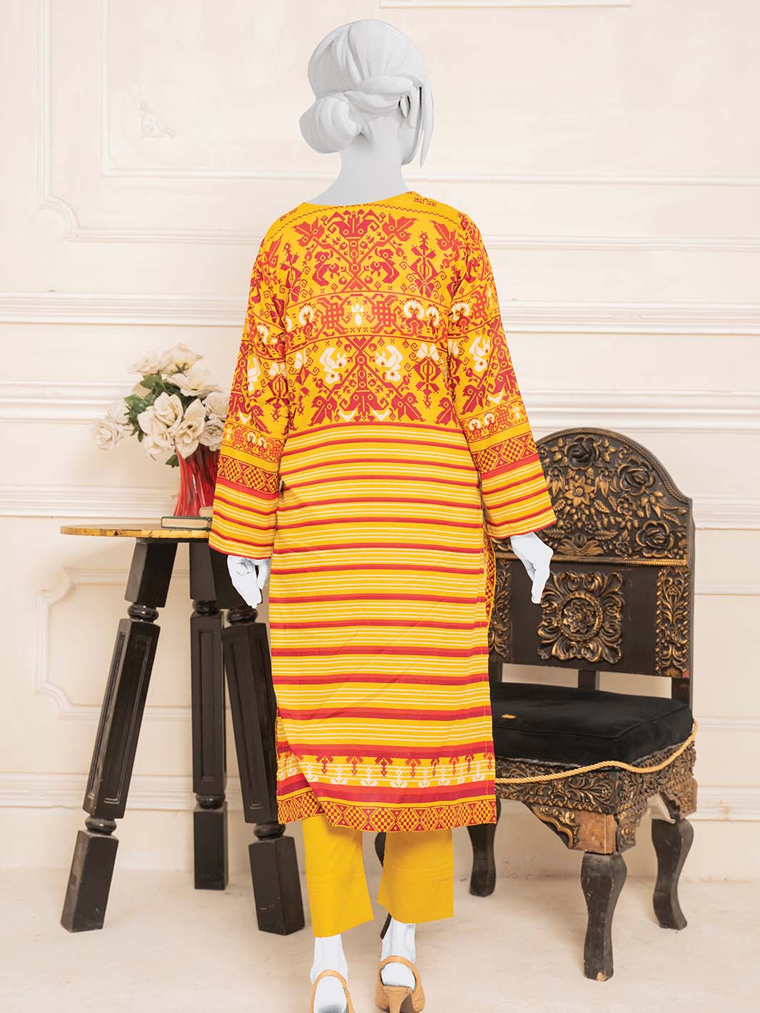 EMB/Printed Lawn 2PC Stitched