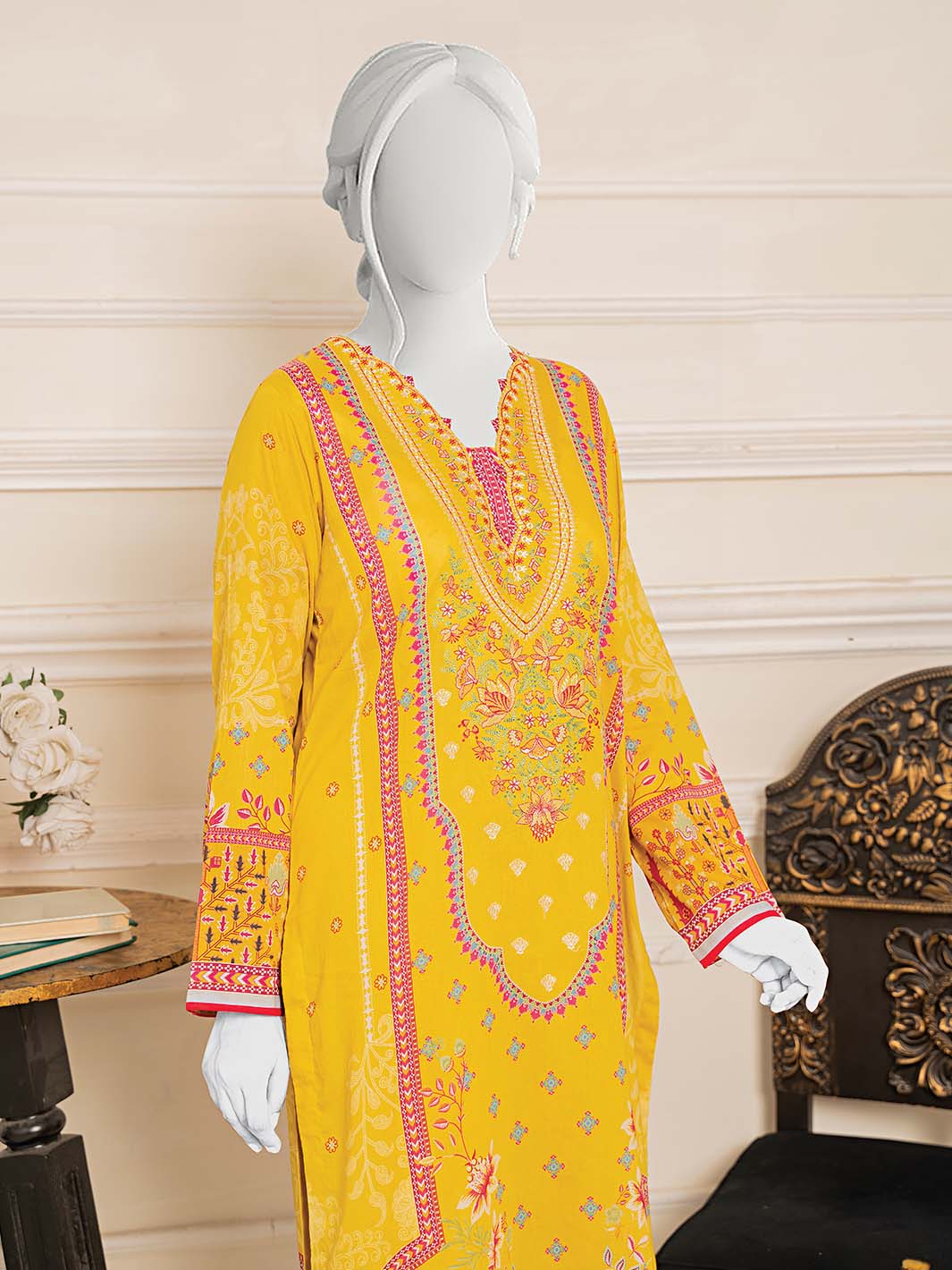 EMB/Printed Lawn 2PC Stitched