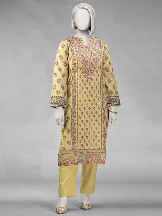 2-Piece Embroidered Khaddar Stitched