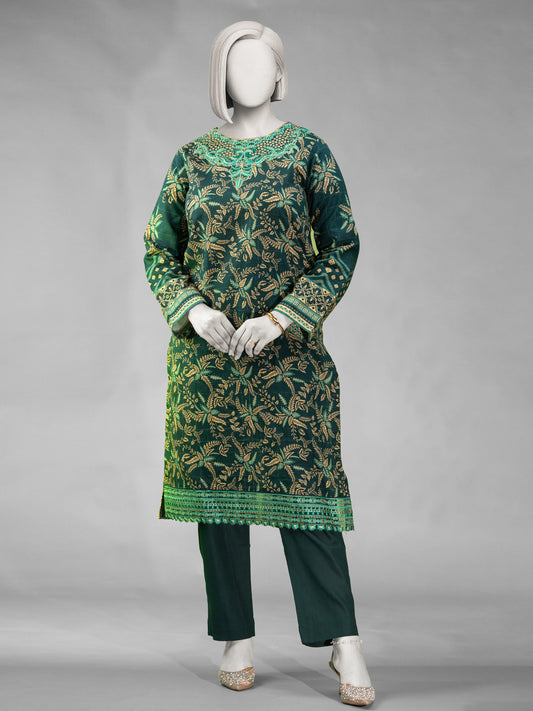 2-Piece Embroidered Khaddar Stitched