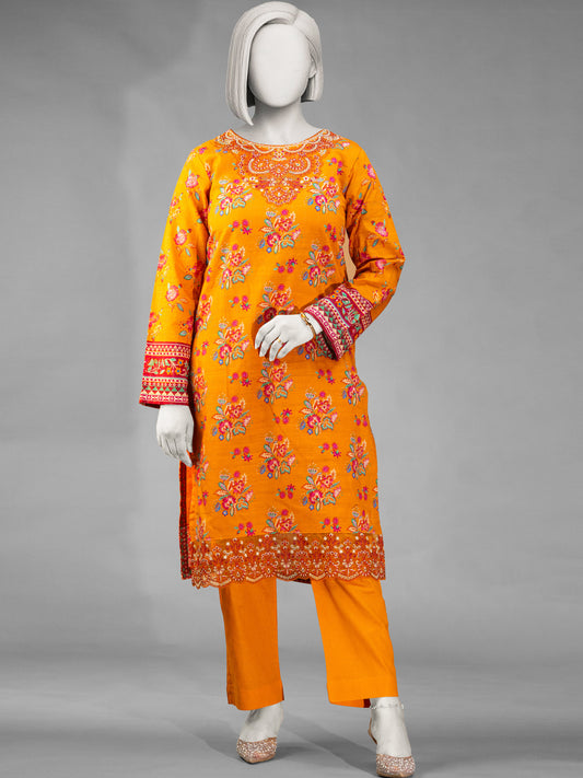 2-Piece Embroidered Khaddar Stitched