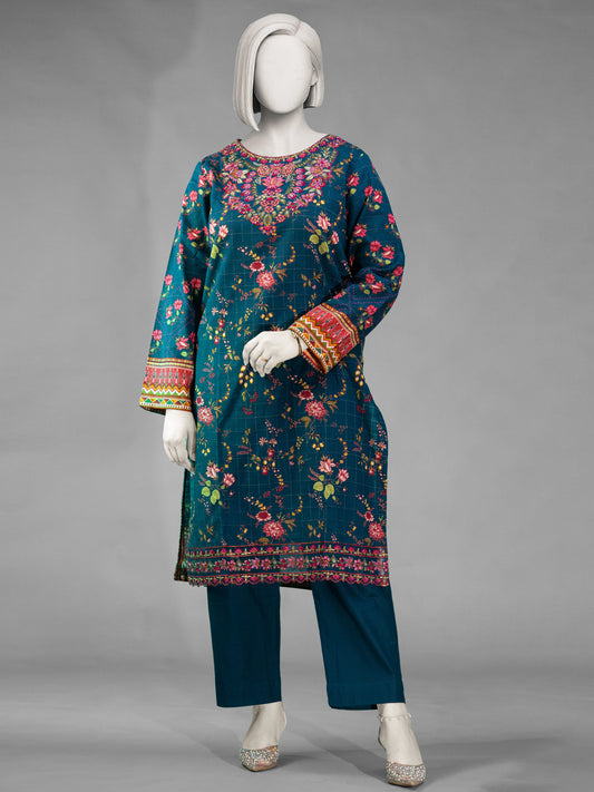 2-Piece Embroidered Khaddar Stitched