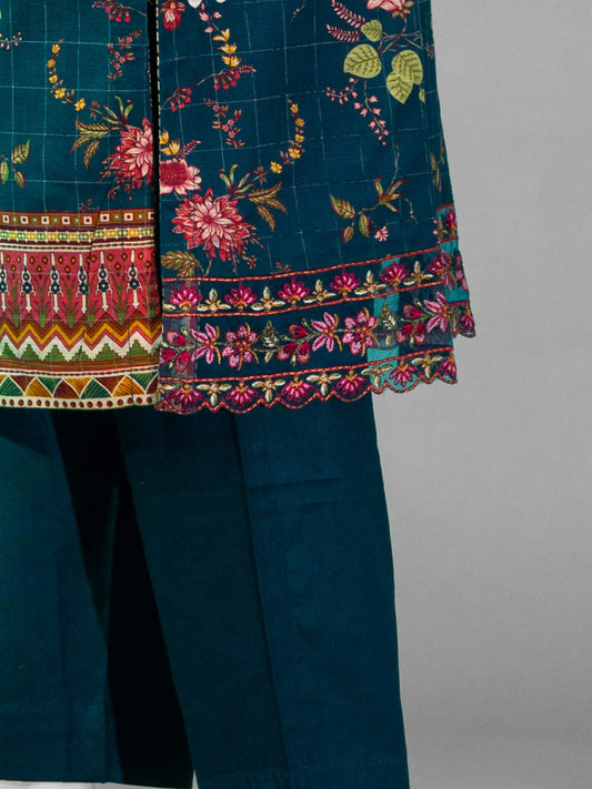 2-Piece Embroidered Khaddar Stitched