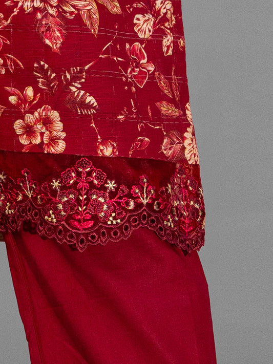 2-Piece Embroidered Khaddar Stitched