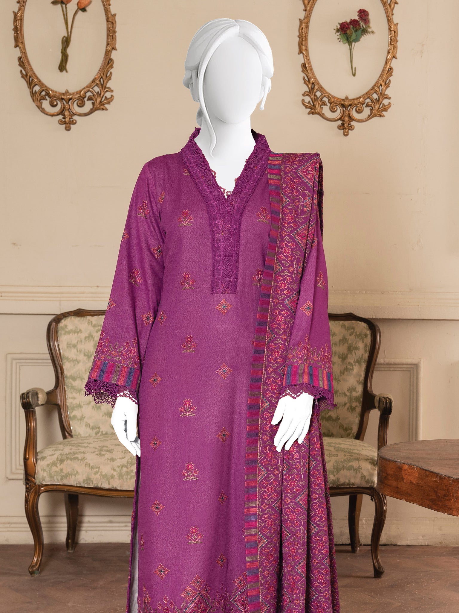 Embroidered Karandi