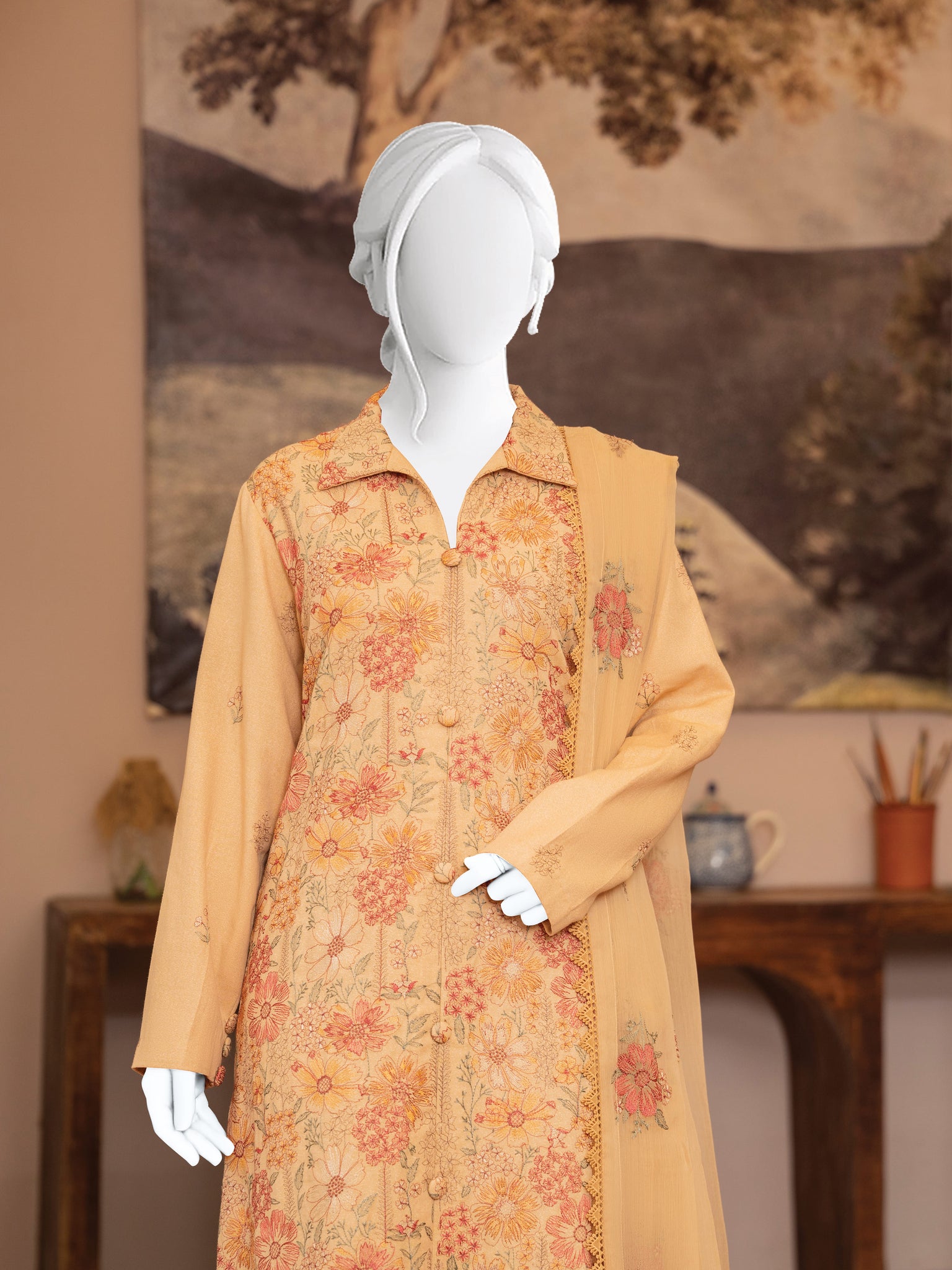 Embroidered Karandi
