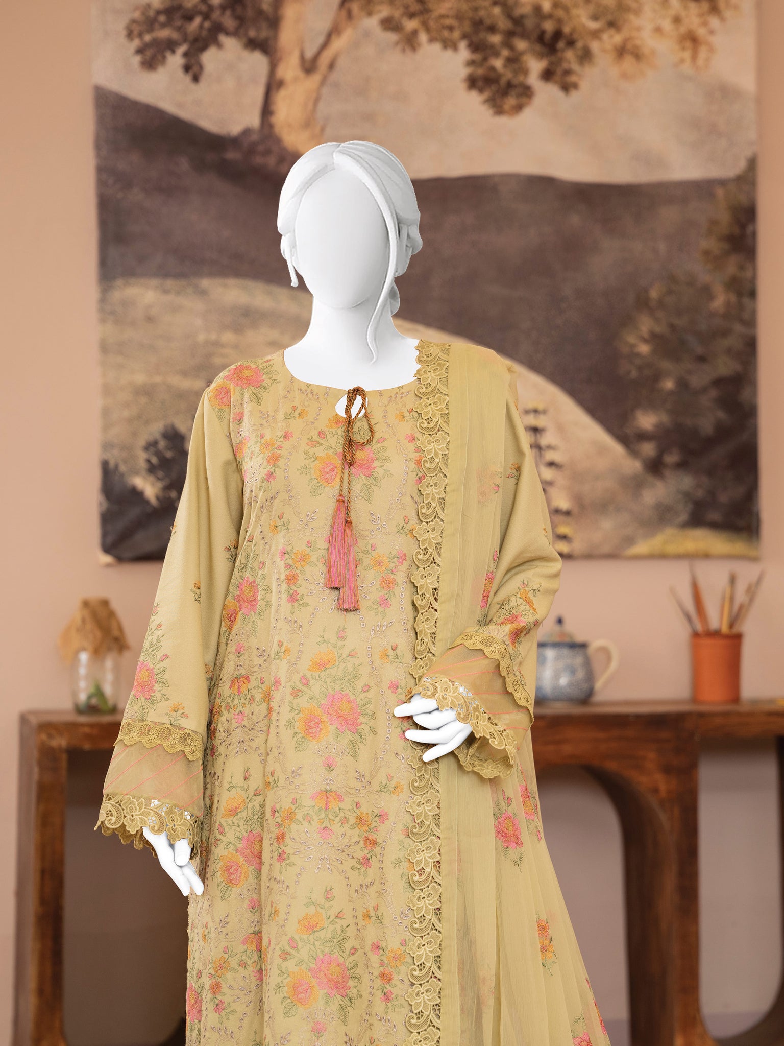 Embroidered Karandi