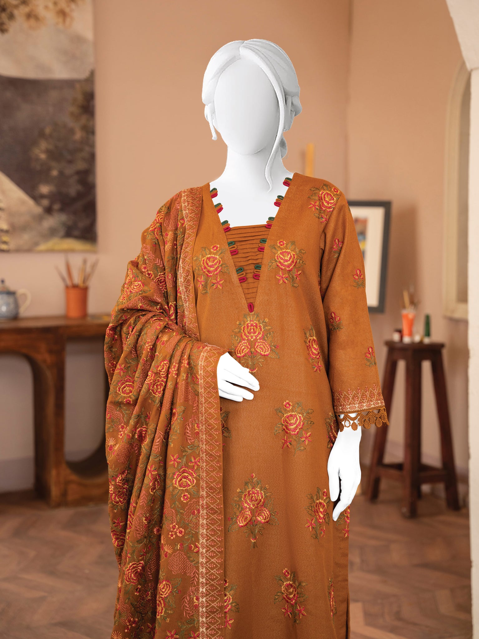 Embroidered Karandi