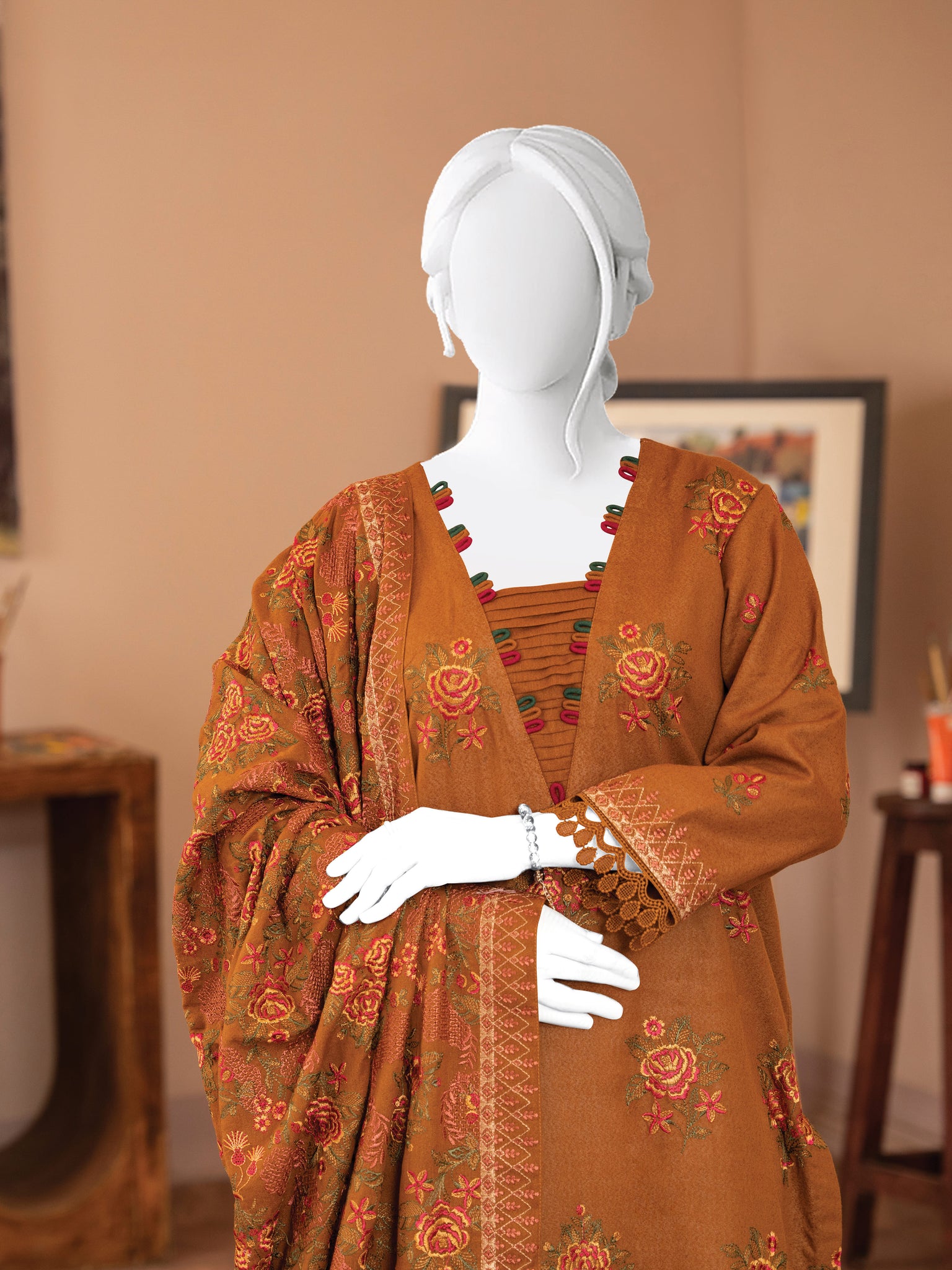 Embroidered Karandi