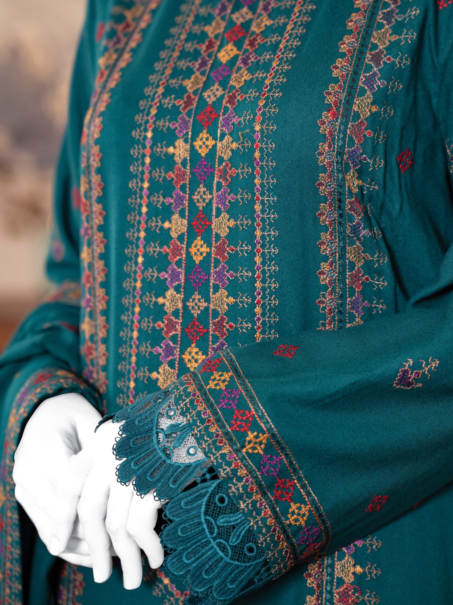 Embroidered Karandi