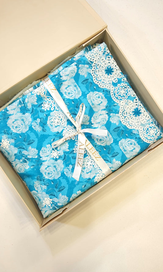 3PC - Unstitched Embroidered & Printed