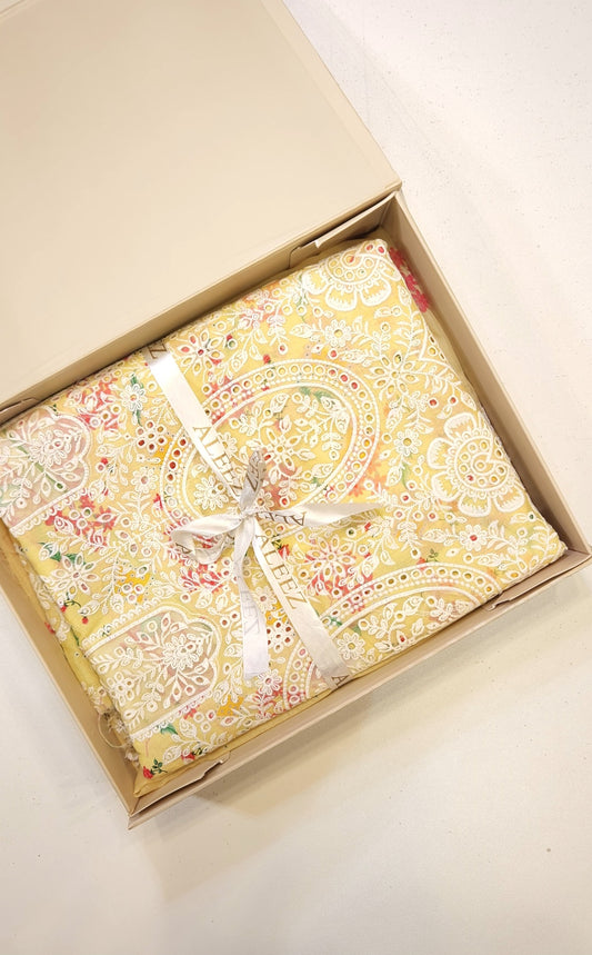 3PC Unstitched Appliqué Embroidered & Printed