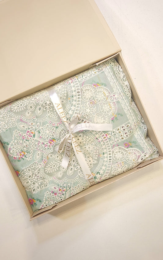 3PC Unstitched Appliqué Embroidered & Printed