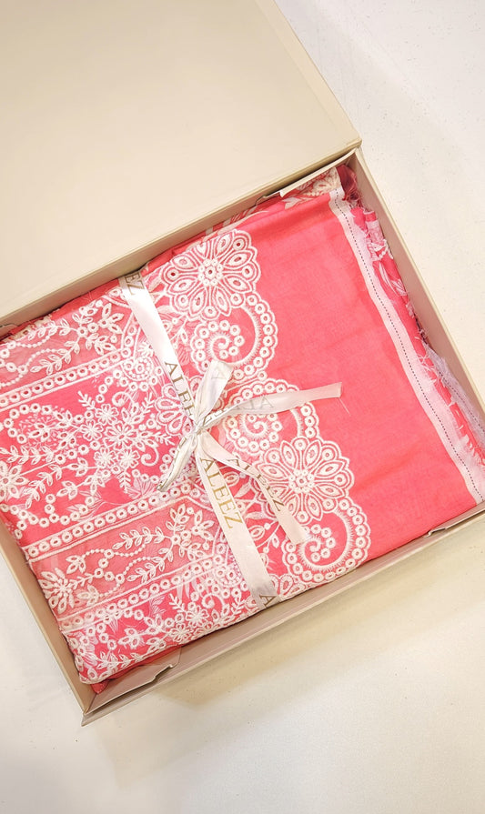 3PC Unstitched Appliqué Embroidered & Printed