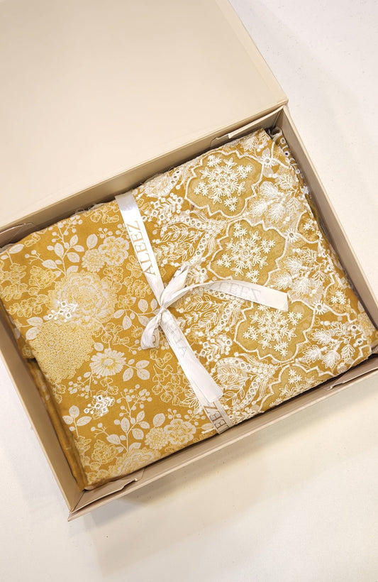 3PC Unstitched Appliqué Embroidered & Printed