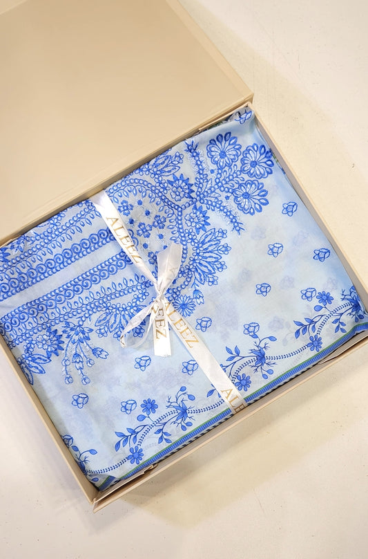 3PC | Unstitched Embroidered & Printed