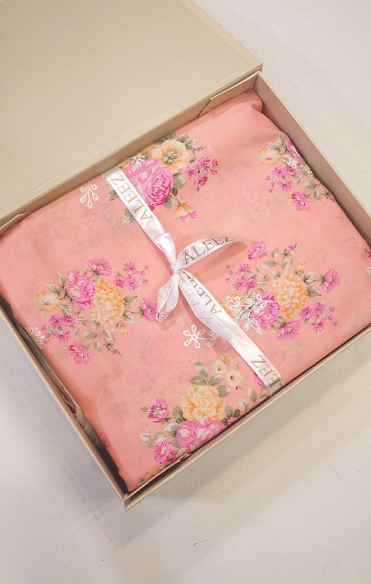 3PC | Unstitched Embroidered & Printed