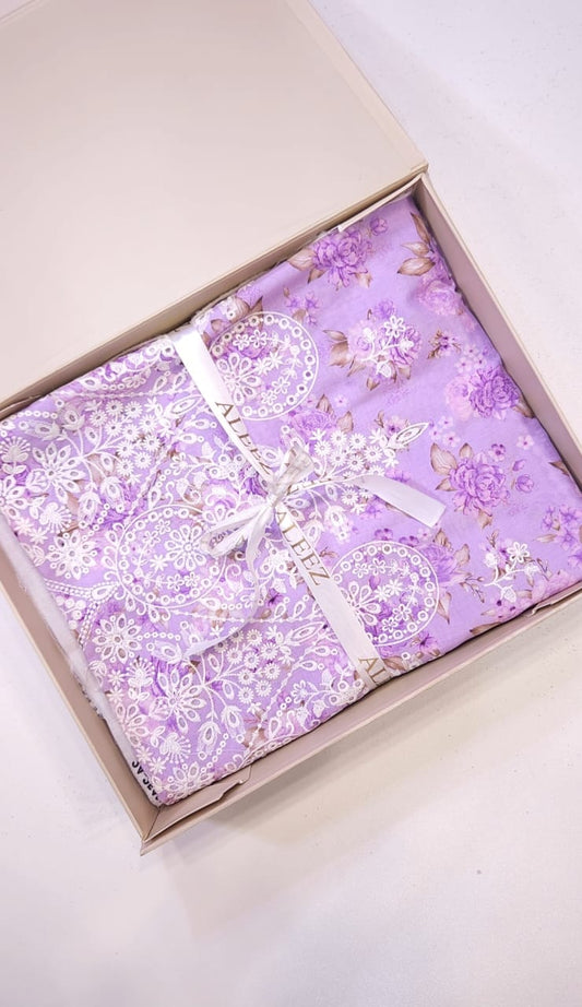 3PC - Unstitched Embroidered & Printed