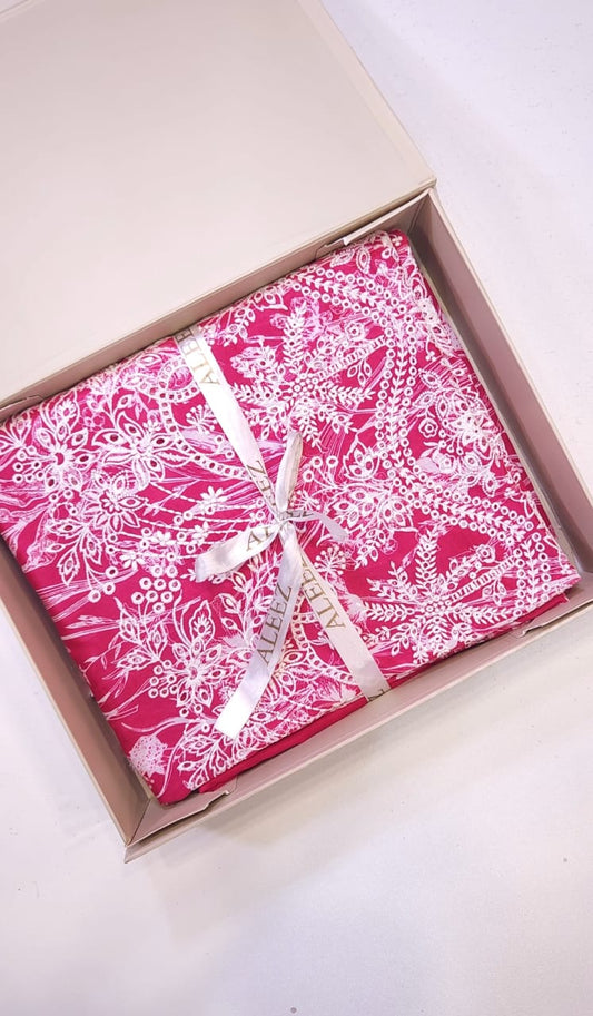 3PC - Unstitched Embroidered & Printed