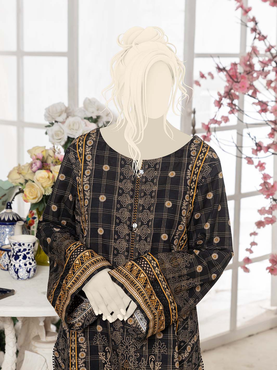 Zari Grid Khaddar